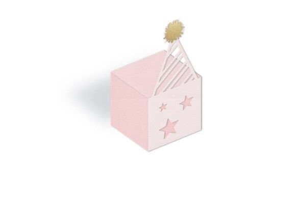 Birthday Hat Gift Favour Cube Box – 3D SVG for Creative Sellers