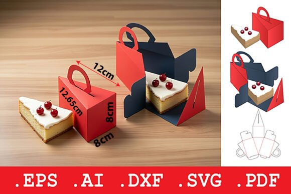 Cake Slice Carry Box: A 3D SVG Packaging Gem for Crafters & Handmade Sellers