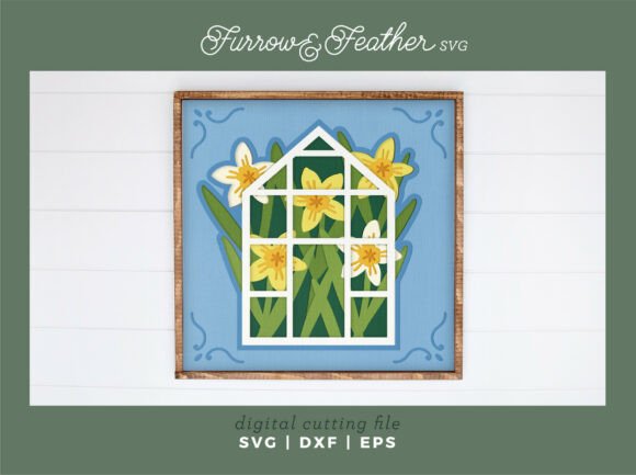 Daffodil Greenhouse Shadowbox Spring SVG Review
