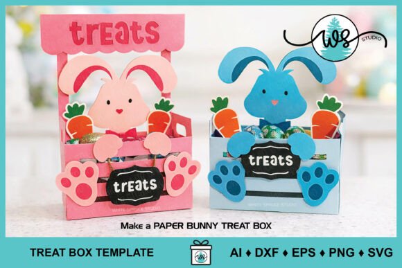 Easter Bunny Treat Box 3D SVG for Crafters & Handmade Sellers