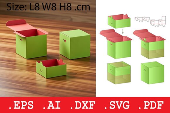 Folding Tab Square Gift Box: A Versatile 3D SVG for Real Business Branding