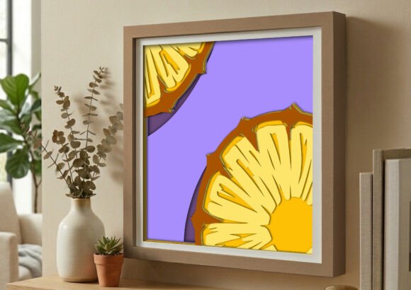 Fresh Pineapple Fruit Summer Shadow Box β A 3D SVG Freebie That Pops