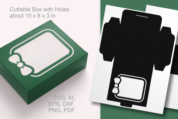 Gift Bow Cutout 2 Rectangular Favor Box – 3D SVG for Life Events Celebrations
