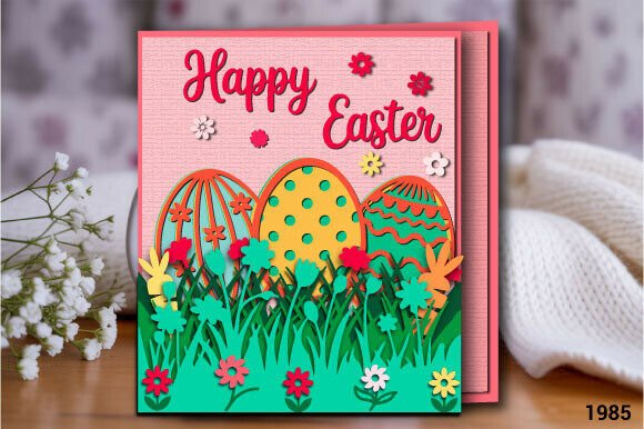 Happy Easter Egg Garden Card 3D SVG Review