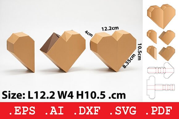 Heart Shape Sleeve Retail Box: A 3D SVG Packaging Gem for Crafters & Etsy Sellers