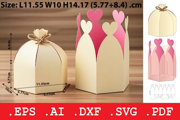 Heart Shaped Crown Gift Pouch – 3D SVG Packaging for Creative Sellers