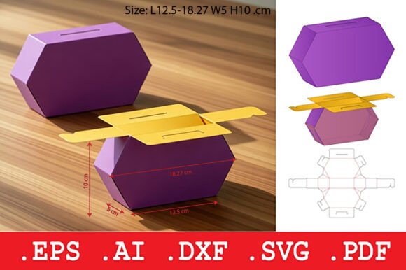Hexagon Locking Gift Box: A 3D SVG Packaging Gem for Crafters & Handmade Sellers