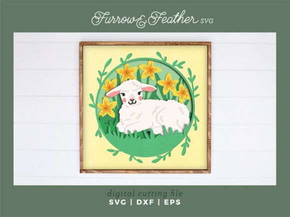 Lamb Daffodils Shadowbox - Easter 3D SVG Review for Crafters & Handmade Sellers