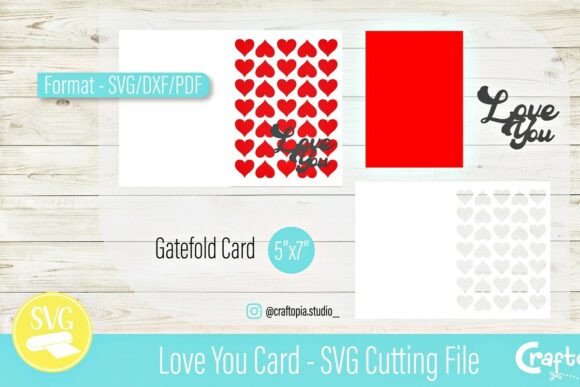 Love You Card 3D SVG for Valentine’s Day Content Publishing