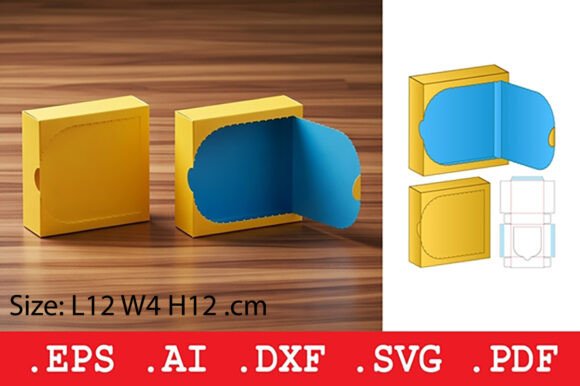 Perforated Tear Open Cardboard Box 3D SVG for Creative Packaging Designs
