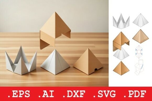 Pyramid Box with Matching Sleeve: A 3D SVG Packaging Design for Creative Sellers