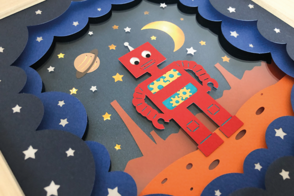 Robot in Space – A 3D SVG Shadow Box Design for Versatile Digital Selling