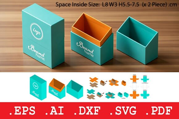 Slanting Lid Rigid Box with Shoulder – A 3D SVG Packaging Design for Premium Objects