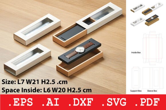 Slide Out Window Sleeve Box: 3D SVG for Objects