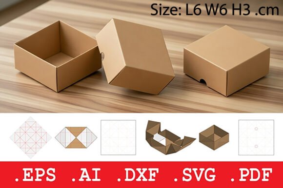 Square Origami Style Folding Box: A 3D SVG Design for Modern Local Branding